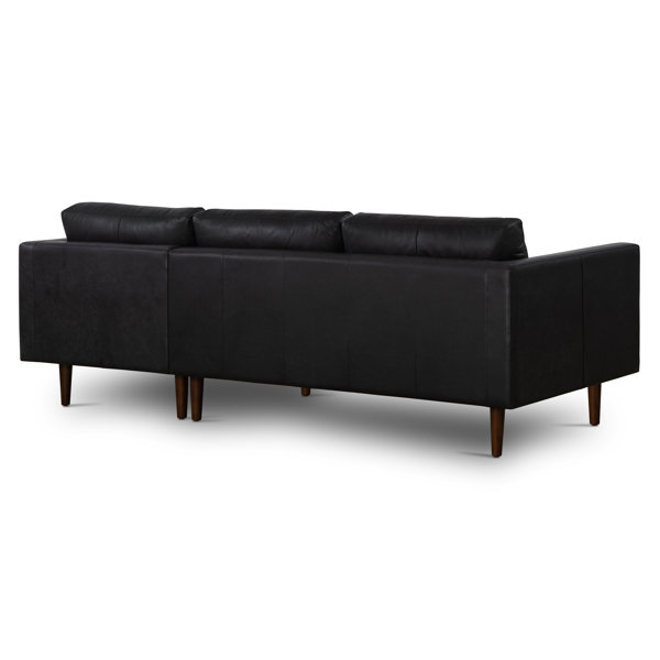 Steelside™ Bismarck 2 Piece Leather Sectional & Reviews Wayfair